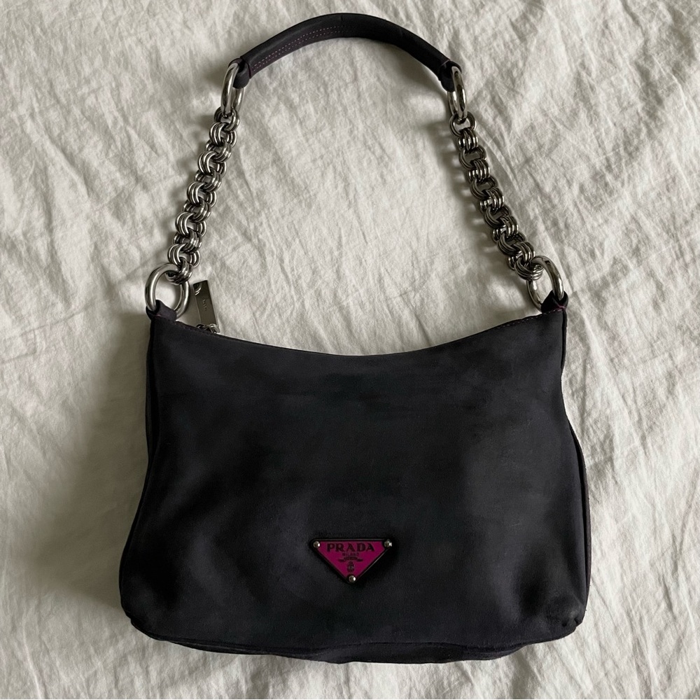 Suede Prada Shoulder Bag BR2601